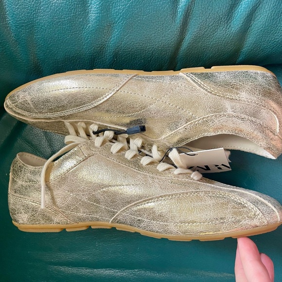 Zara Gold Women's Sneakers - Picture 3 of 5